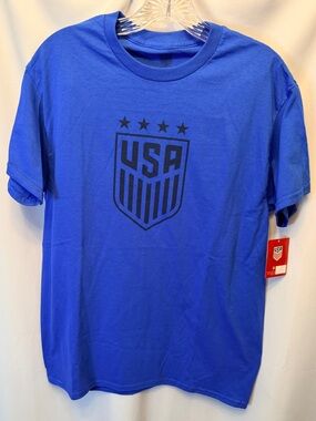 NWT Icon Sports Size Medium U.S. Soccer USMNT Logo Adult T-Shirt Royal Blue